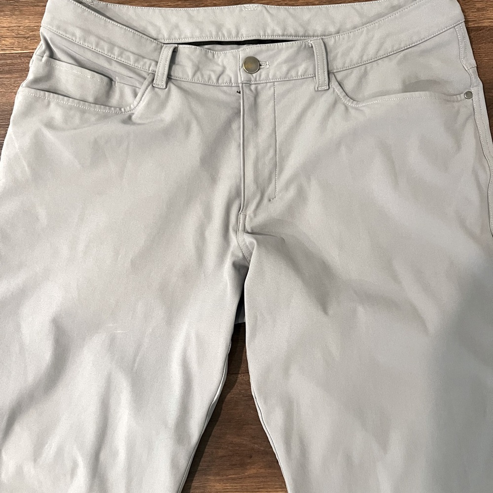 Lululemon mens ABC Slim fit grey Silver drop trouser pants 33X29